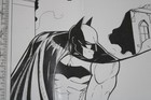 Orig  Art Dc Batman Overlooking Gotham Ink Sketch Signed J  Hassay 2014 17x11