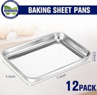 12 Pcs Baking Sheet Stainless Steel Cookie Small Metal 7 1 X 5 1 Inch  Silver 
