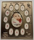 Baby s First Year Photo Frame 11x9 Silver Tone Gift Newborn Keepsake Shower Nice