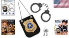 Compact Police Handcuffs With Badge Set - Ideal For Kids    Dress-up And Parties