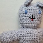 Handmade Crochet Knitted Bear Stuffed Animal Baby Kid Plush Toy Blue