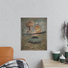 Vintage Atomic Bomb Ufo Wall Art  Alien Nuke Flower Decor  Uap World War Poster