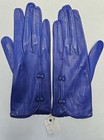 Vintage Llubes Ladies Royal Blue W  Bows Leather Gloves Size 7 5 New With Tags