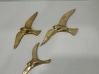 Set Of 3 Brass Seagulls Flying Birds Wall Hanging Mid Century Modern Mcm Vintage