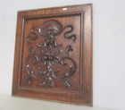 Antique Carved Wooden Panel Plaque Old Wood Nouveau Victorian Shell Clam 18 x21 