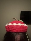 Handmade Crochet Red Sailor Hat  One Size