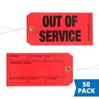 Out Of Service maintenance Required Tags 50-pk   Clipped Corners  12  Tag Wires