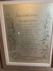 Vintage Wood Glass Framed Home Interiors The Lords Prayer Gold Foil Print 19x16