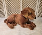 Vintage 1998 Stuffins Laying Chocolate Labrador Stuffed Dog Animal Plush Toy