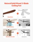 72  Wood Blade Ceiling Fan No Light Remote Control Reversible Dc Motor Walnut