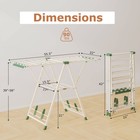 Foldable Metal Laundry Drying Rack W height Adjustable Wings  16 Drying Rails