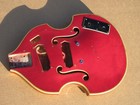 Vintage 1960s Teisco Made Violin Semi Hollow Red Guitar Body Japan Very Cool