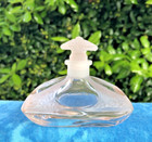 Vintage Pink Frosted Etched Flowers Art Deco Perfume Bottle 4   