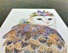  one  Papyrus Small Owl Note Card Blank Gold Seal Flower Crown Glitter Spring 1