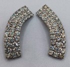 Vintage Rhinestone Shoe Clips Clear Rhinestones Prong Set Art Deco
