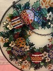 Vintage 2001 Joan Baker Stained Glass Merry Christmas Wreath Sun Catcher  New