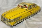 Vintage 1950s Marx Yellow Cab Co  Tin Litho Wind Up Taxi Car Bright 