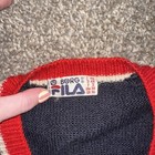 Vtg Borg Bjorn Fila Mens Sweater Blue Red V Neck Wool Medium Size 38 Tennis 