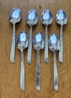 7 Oneida Community South Seas Oval Soup Spoons Mid Cent Modern Silverplate 1955