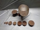 Antique Cast Iron Balance Scale With 7 Weights And Pan