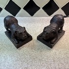 Set Of Bulldog Bookends Industrial Decor Resin Heavy