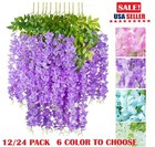 24    Artificial Wisteria Vine Hanging Flower 3 6 Ft Wedding Garden Colorful Usa