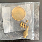 New Dollhouse Miniature Brass 6 Pc Wine Set  Tray  3 Goblets  Decanter top