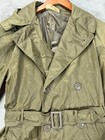 Us Army Vintage 50s Korean War Rain Coat Military Trench 36 Reg Nylon Taupe