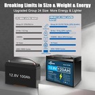 1 2 3 4 Pack 12v 120ah Lifepo4 Lithium Battery  Deep Cycle  For Rv Golf Cart Lot