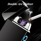 Windproof Dual Arc Plasma Lighter Metal Electric Usb Rechargeable Flameless Ligh