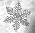 Silver Tone Snowflake Rhinestone Brooch Pin