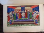 Medieval Illuminated Manuscript Froissart Church Bible Psalter Lithograph Color