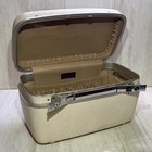 Vintage Samsonite Royal Traveler Train Case Cream Marbled Cosmetic Makeup Box