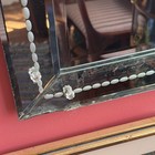Vintage Venetian Style  Glass Mirror With Floral Design Silver Frame