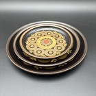 Vintage Denby Arabesque Samarkand 3-plate Set Mcm England 1960s Brown Ec
