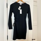 Socialite Long Sleeve Side Cutout Minidress Size Small Color Black Dress  small 