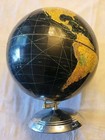 Antique 1940   s Weber Costello 12    Black Ocean Globe W  Chrome Base Rare Scarce