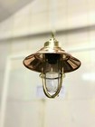 Nautical Solid Brass Bulkhead Pendant Hanging Ship New Light With Copper Shade 