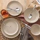Over   Back Options 16-piece Dinnerware Set In Linen Beige - Brand New