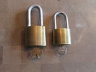 2 Vintage Wb Wilson Bohannon Brass Padlock Locks One W  Original Key Both Work