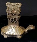 Set Of Brass Turtle With Scrolls Bookends Asian Decor 1950s Made In Korea Mcm 