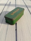 Vintage Singer Sewing Machine Accessories Tin Box Green Metal Storage Case