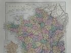 1882 France Hand Coloured Original Antique Map By Edward Stanford