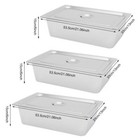 3 Pcs-6 Inch Deep Steam Table Pans With Lid  Full Size Stainless Steel Hotel Pan
