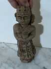 Vintage Hindu Carved Wood Architectural Fragment Of Female Deity - From India