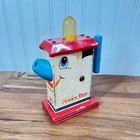 Vintage Fisher Price Perky Pot 1960s Wooden Toy Popping Coffee Kettle