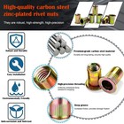 470pcs Sae Unc Rivet Nut Assortment Kit  Zinc Plated Carbon Steel Rivnut Threade