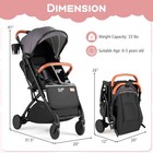 Lightweight Baby Stroller W one-hand Folding  Extendable Canopy  Storage Baske