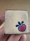 Vintage Metal Pill Box With Enamel Heart Design  1 3    Trinket Case