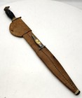 Rare Antique P  Lepe Mexican Sword large   Small Bowie With Leather Sheath